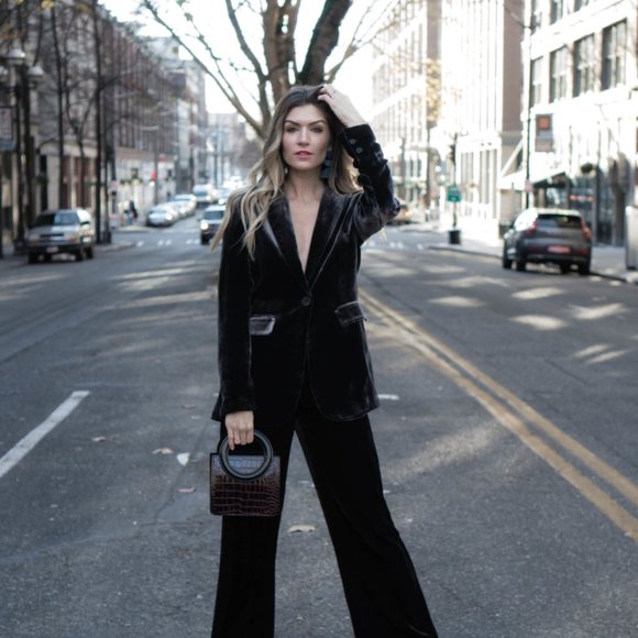 ZARA Jackets & Blazers - Zara Women NEW Limited Edition SILK BLEND Velvet Blazer TOBACCO 9342/928